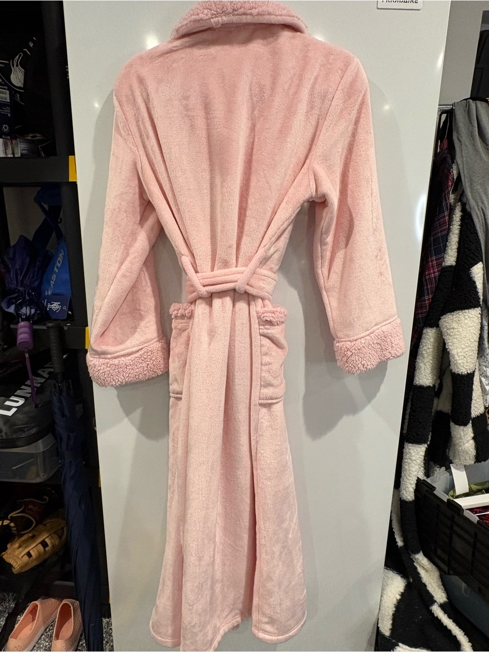 Charter Club Long Pink Fleece Robe xs/s - Picture 3 of 3